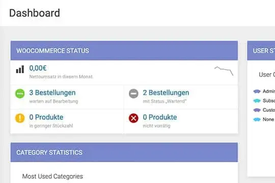 admin dashboard